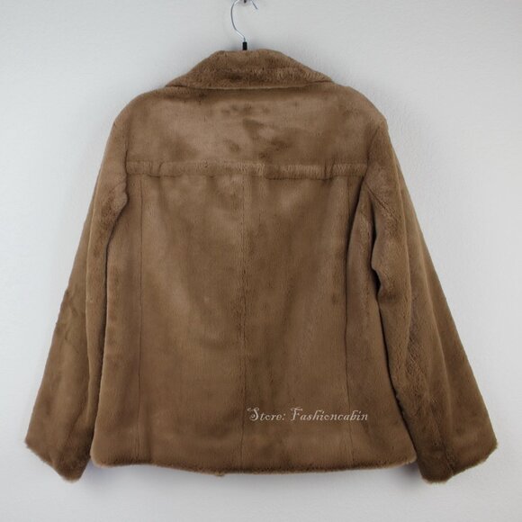 NWT Vince Faux Fur Moto Zip Jacket Coat - Picture 7 of 13